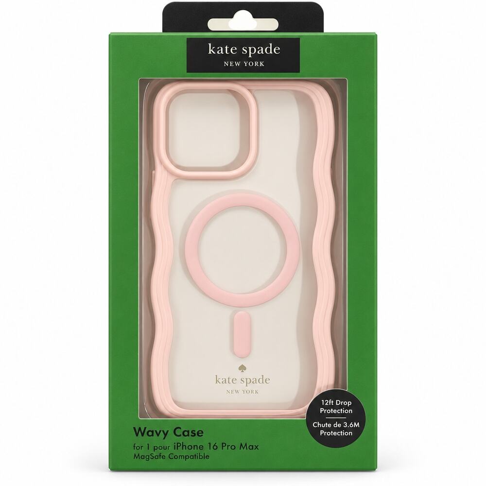 Kate Spade iPhone 16 Pro Max Case Pink Transparent NEW